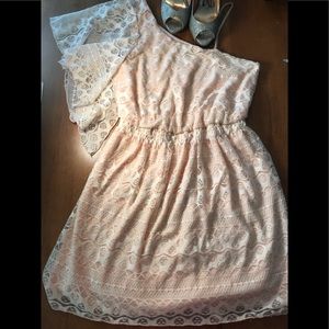 Sequins Heart lace asymmetrical dress M13
